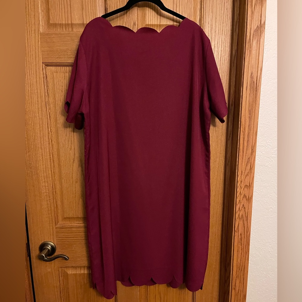 Tickled Teal Scallop Trim Dress - size XL - Picture 3 of 4